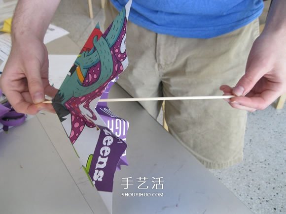 简单纸伞的制作方法图解 可以打开收起!(图7) 简单纸伞的制作方法图解 可以打开收起!(图7)