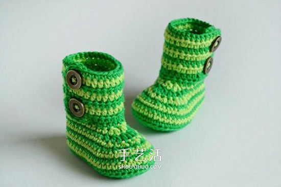 给脚踝也提供保暖！简洁好看宝宝毛线鞋织法(图1)
