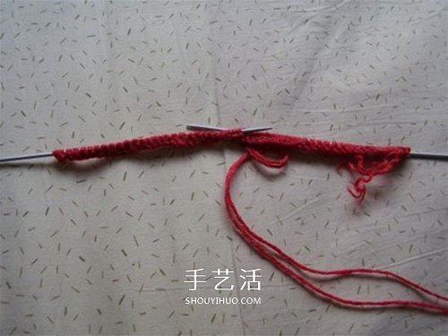 用棒针平针手工编织保暖拖鞋的方法图解(图6) 用棒针平针手工编织保暖拖鞋的方法图解(图6)