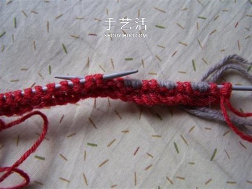 用棒针平针手工编织保暖拖鞋的方法图解(图10) 用棒针平针手工编织保暖拖鞋的方法图解(图10)