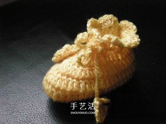 用钩织编织简单又漂亮婴儿鞋的方法步骤图 - 诺云双维造物网