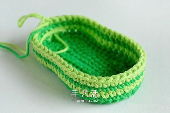 给脚踝也提供保暖！简洁好看宝宝毛线鞋织法(图8)