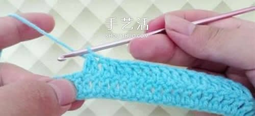 冬天看电视时保护脚 手工钩针编织保暖袜教程(图8)