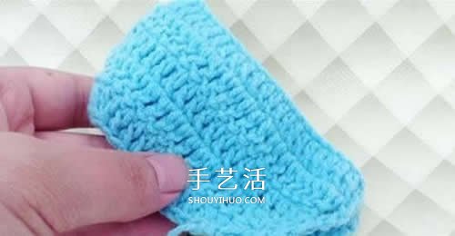冬天看电视时保护脚 手工钩针编织保暖袜教程(图11)