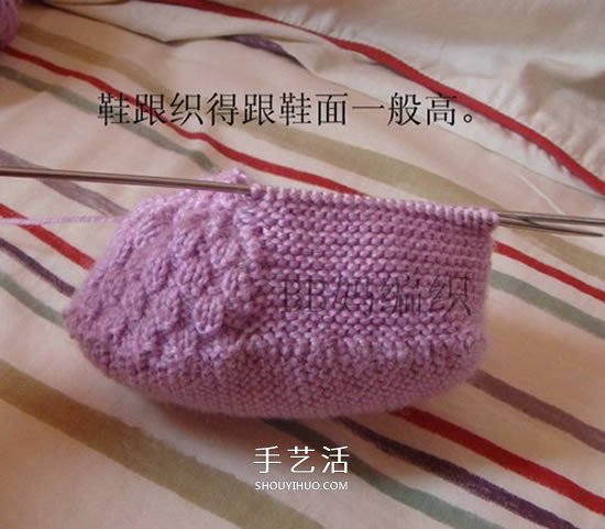 高鞋筒宝宝鞋子的织法 棒针编织婴儿保暖毛线鞋(图35) 高鞋筒宝宝鞋子的织法 棒针编织婴儿保暖毛线鞋(图35)