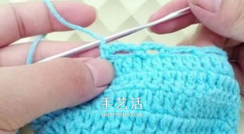 冬天看电视时保护脚 手工钩针编织保暖袜教程(图12)