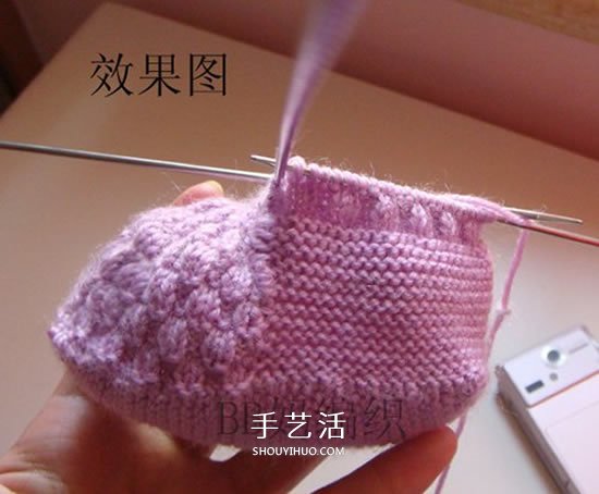 高鞋筒宝宝鞋子的织法 棒针编织婴儿保暖毛线鞋(图39) 高鞋筒宝宝鞋子的织法 棒针编织婴儿保暖毛线鞋(图39)