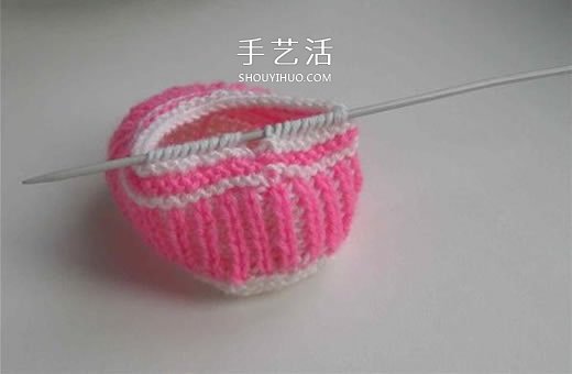 女宝宝保暖毛线鞋编织图解 带扣带和花朵装饰(图14) 女宝宝保暖毛线鞋编织图解 带扣带和花朵装饰(图14)