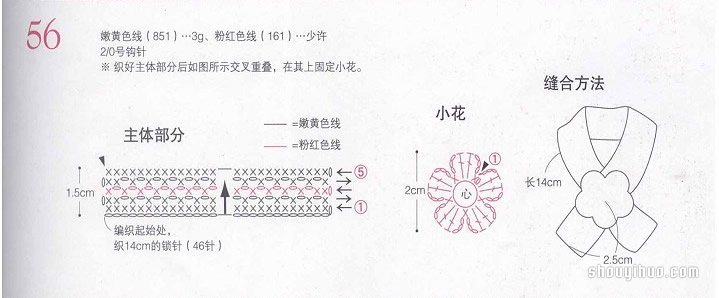 迷你款针织宝宝手套、围巾、披肩针法图解(图5) 迷你款针织宝宝手套、围巾、披肩针法图解(图5)