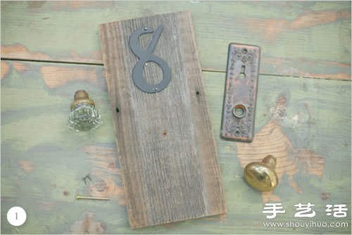 废旧木块+把手 DIY手工制作复古桌牌号码(图2)