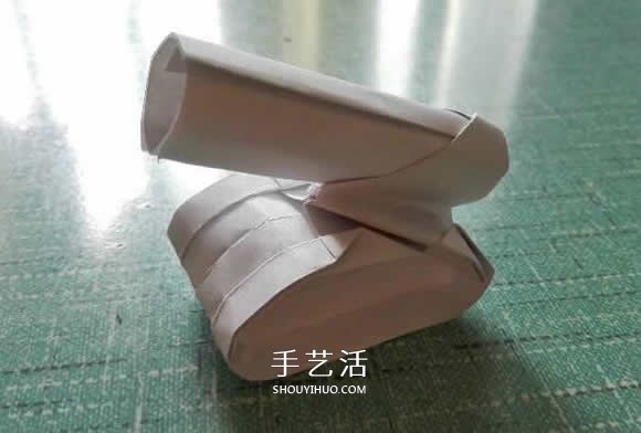 简单现代兵器折纸教程 可爱小坦克的折法图解 - 诺云双维造物网