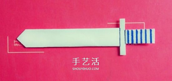 儿童折纸宝剑的图解 怎么折中国古代剑兵器(图8)