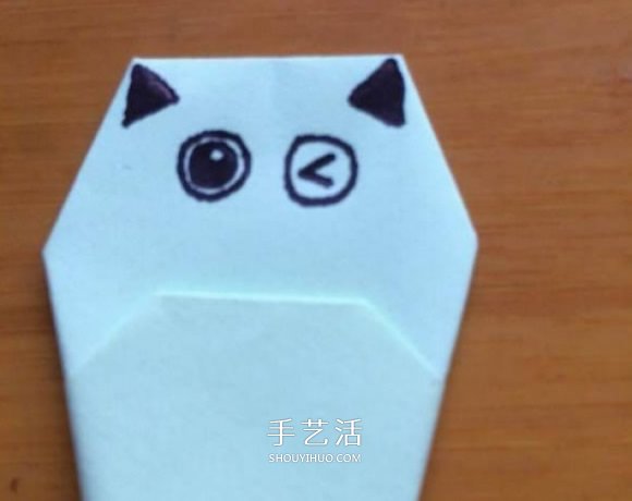 简单的小动物手偶折纸 做出可爱的猫咪手偶(图8)