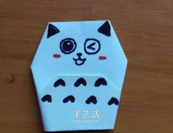 简单的小动物手偶折纸 做出可爱的猫咪手偶(图9)