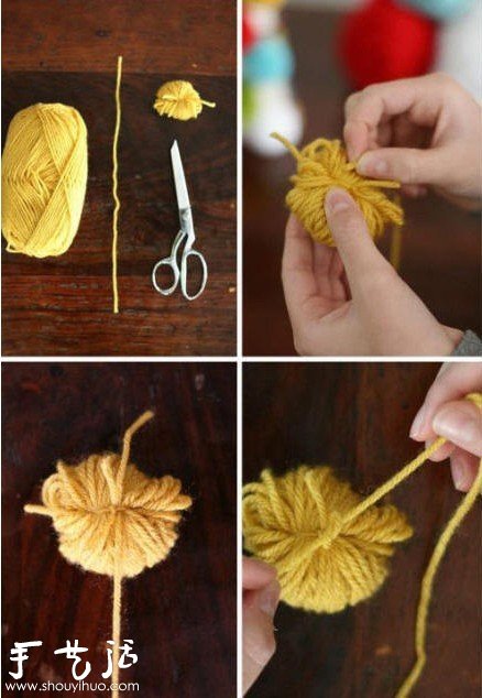 自制书签 DIY制作可爱的毛线球书签(图3) 自制书签 DIY制作可爱的毛线球书签(图3)