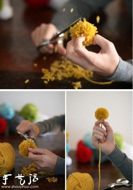 自制书签 DIY制作可爱的毛线球书签(图6) 自制书签 DIY制作可爱的毛线球书签(图6)