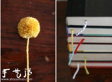 自制书签 DIY制作可爱的毛线球书签(图7) 自制书签 DIY制作可爱的毛线球书签(图7)