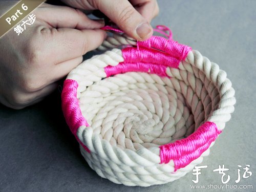 创意手工:编织绳手工DIY小清新花瓶(图5) 创意手工:编织绳手工DIY小清新花瓶(图5)