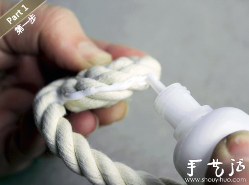 创意手工:编织绳手工DIY小清新花瓶(图1) 创意手工:编织绳手工DIY小清新花瓶(图1)