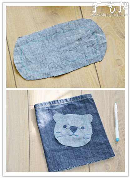 旧牛仔裤手工DIY“小狮子背包”(图3) 旧牛仔裤手工DIY“小狮子背包”(图3)