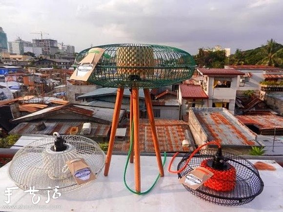 旧风扇手工制作灯具 既环保又能增加收入(图5) 旧风扇手工制作灯具 既环保又能增加收入(图5)