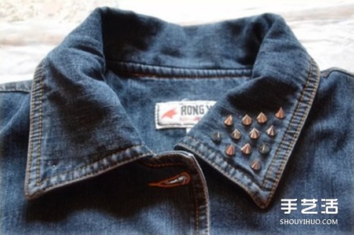 旧牛仔外套手工改造DIY教程 立马穿出朋克风(图5) 旧牛仔外套手工改造DIY教程 立马穿出朋克风(图5)