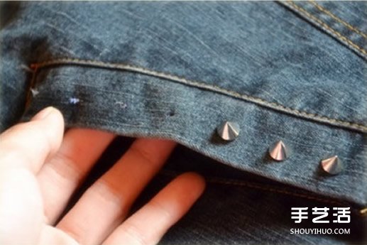 旧牛仔外套手工改造DIY教程 立马穿出朋克风(图3) 旧牛仔外套手工改造DIY教程 立马穿出朋克风(图3)