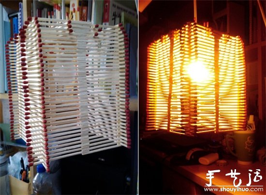 火柴手工DIY吊灯(图1)