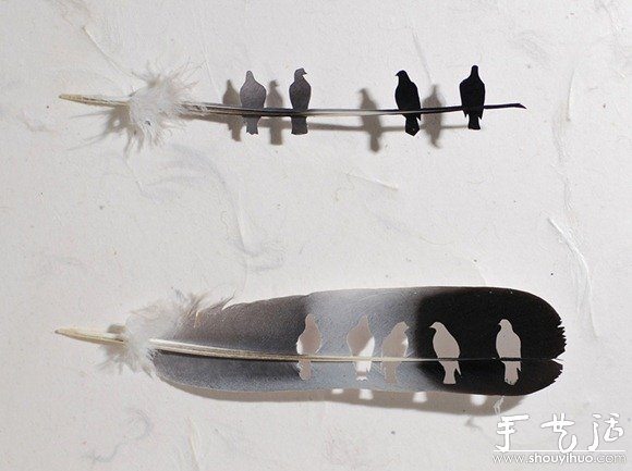 鸟儿羽毛艺术品手工制作(图2)