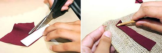 利用旧衣服和麻布DIY手工制作脚垫地毯教程(图2) 利用旧衣服和麻布DIY手工制作脚垫地毯教程(图2)