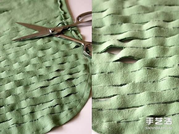 旧T恤改造网眼袋的方法 DIY网眼袋制作教程(图5) 旧T恤改造网眼袋的方法 DIY网眼袋制作教程(图5)