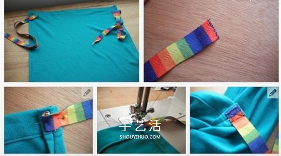 旧T恤改造厨房围裙图解 自制厨房围裙的制作方法(图5) 旧T恤改造厨房围裙图解 自制厨房围裙的制作方法(图5)