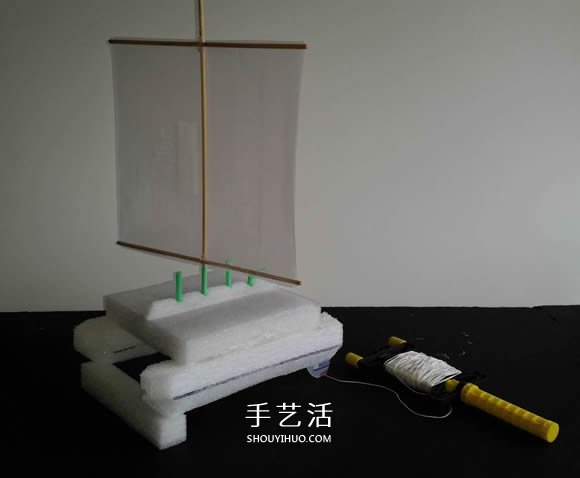 用泡沫板做双体帆船的制作方法图解教程 - 诺云双维造物网