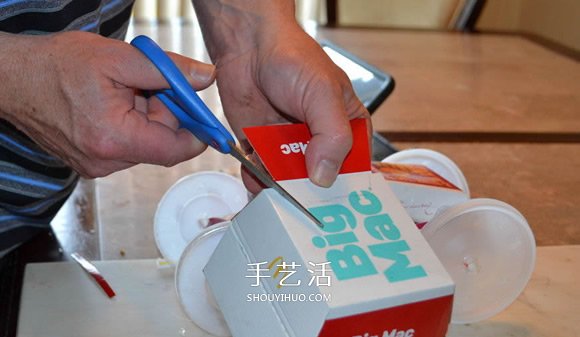 麦当劳包装盒废物利用 手工制作酷炫赛车模型(图8) 麦当劳包装盒废物利用 手工制作酷炫赛车模型(图8)