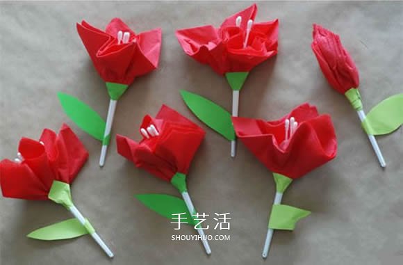 简单又漂亮餐巾纸花的做法 - 诺云双维造物网