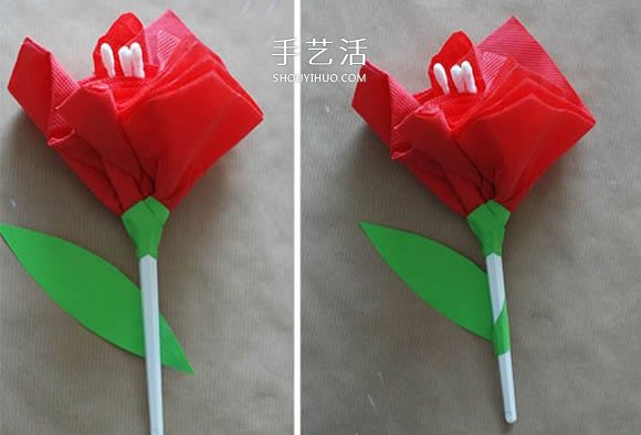 简单又漂亮餐巾纸花的做法(图4)
