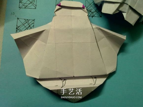 萌神折纸教程 可爱立体大白的折法图解步骤(图23) 萌神折纸教程 可爱立体大白的折法图解步骤(图23)