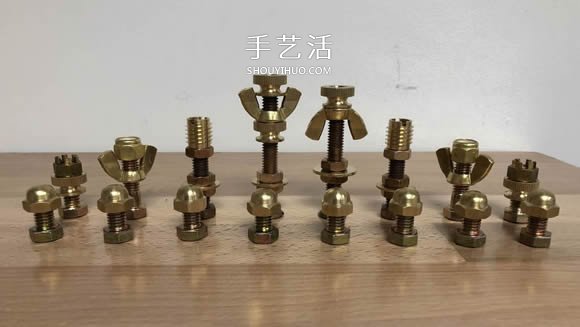 创意紧固件DIY！用螺丝螺帽制作国际象棋(图12)