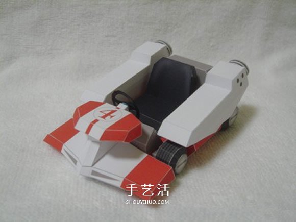 R4跑车纸模型的图纸 卡纸做跑车模型展开图 - 诺云双维造物网