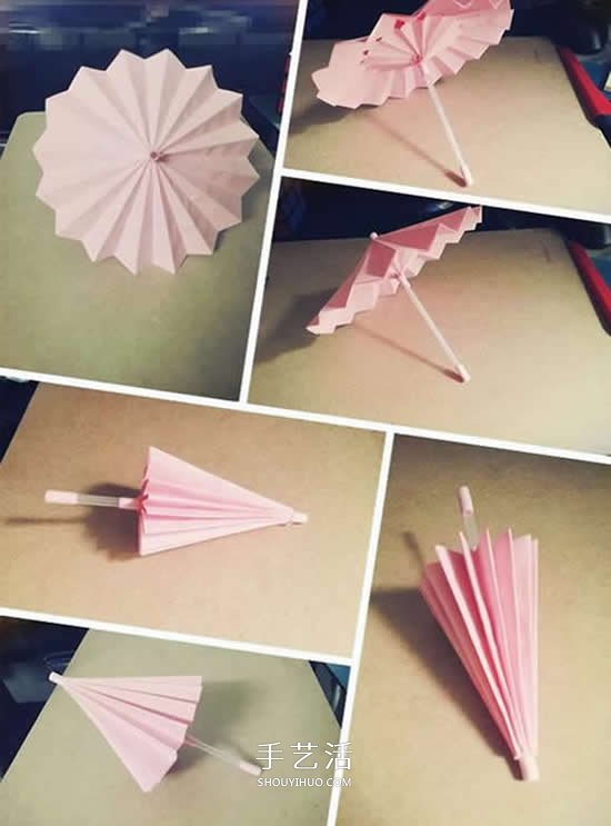 迷你油纸伞制作方法 折纸做油纸伞图解教程 - 诺云双维造物网