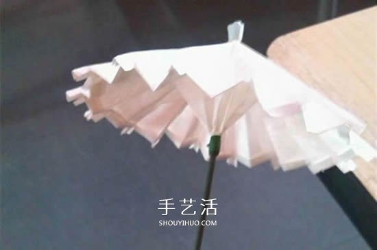 迷你油纸伞制作方法 折纸做油纸伞图解教程(图4) 迷你油纸伞制作方法 折纸做油纸伞图解教程(图4)