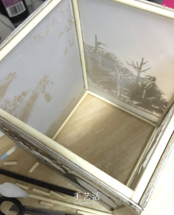 废物利用手工灯饰制作 文艺范灯罩DIY图解教程(图7)