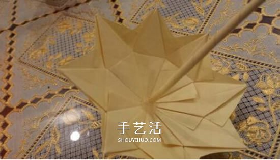 漂亮立体雨伞折纸图解 纸雨伞的折法步骤图(图21) 漂亮立体雨伞折纸图解 纸雨伞的折法步骤图(图21)