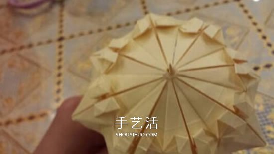 漂亮立体雨伞折纸图解 纸雨伞的折法步骤图(图22) 漂亮立体雨伞折纸图解 纸雨伞的折法步骤图(图22)