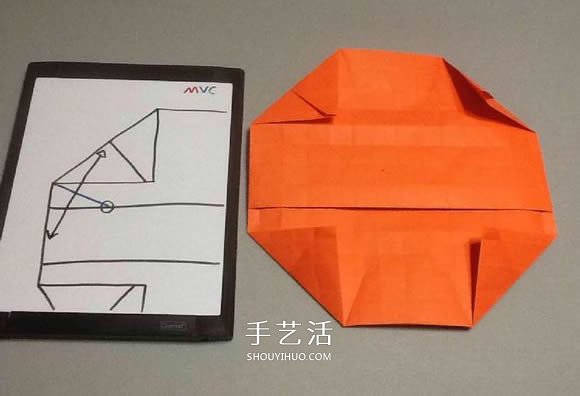 立体南瓜灯的折纸图解 手工复杂南瓜灯的折法(图42) 立体南瓜灯的折纸图解 手工复杂南瓜灯的折法(图42)