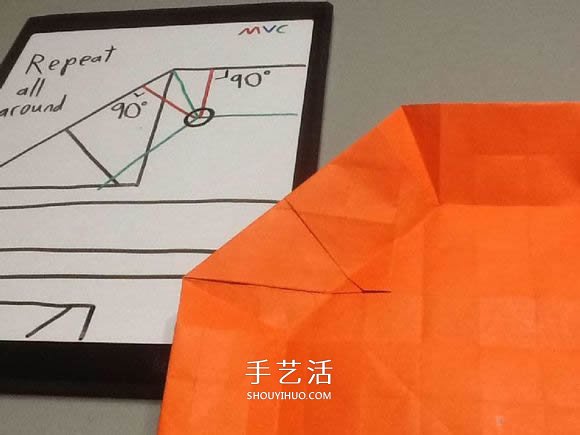 立体南瓜灯的折纸图解 手工复杂南瓜灯的折法(图48) 立体南瓜灯的折纸图解 手工复杂南瓜灯的折法(图48)