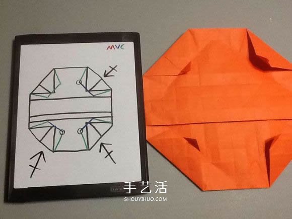 立体南瓜灯的折纸图解 手工复杂南瓜灯的折法(图45) 立体南瓜灯的折纸图解 手工复杂南瓜灯的折法(图45)