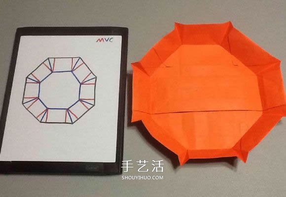 立体南瓜灯的折纸图解 手工复杂南瓜灯的折法(图49) 立体南瓜灯的折纸图解 手工复杂南瓜灯的折法(图49)