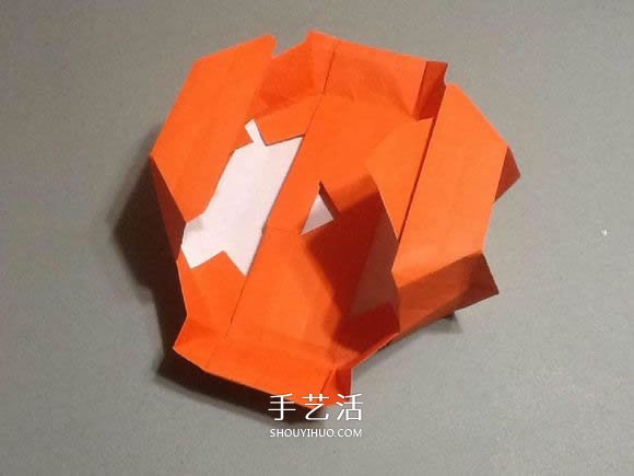 立体南瓜灯的折纸图解 手工复杂南瓜灯的折法(图54) 立体南瓜灯的折纸图解 手工复杂南瓜灯的折法(图54)