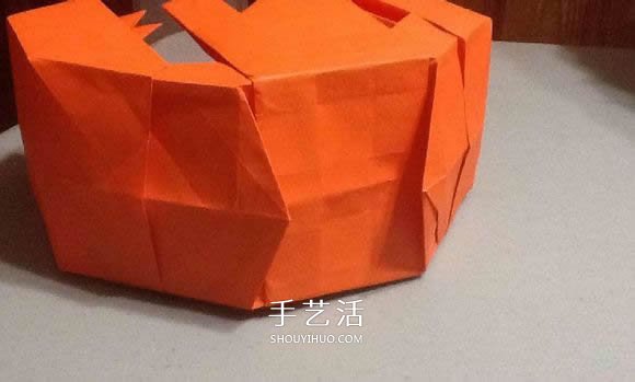 立体南瓜灯的折纸图解 手工复杂南瓜灯的折法(图58) 立体南瓜灯的折纸图解 手工复杂南瓜灯的折法(图58)